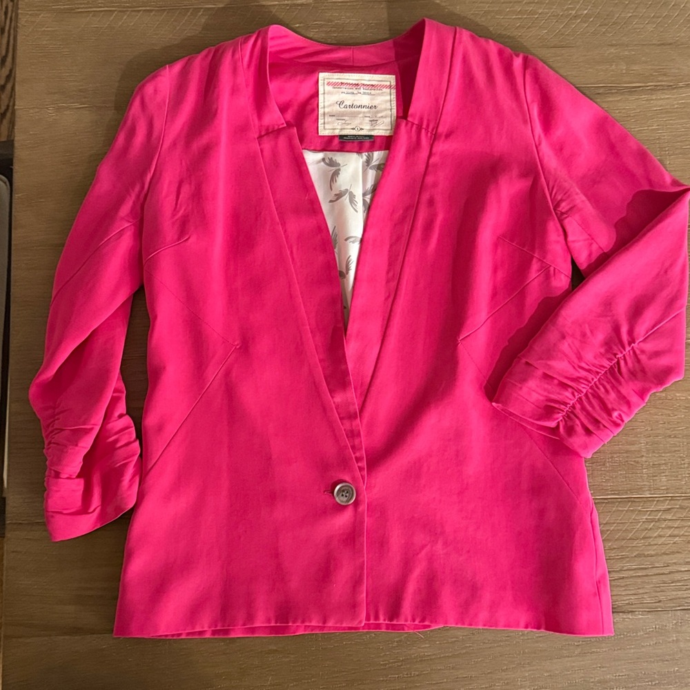 Cartonnier Fuchsia Open-Front Jacket